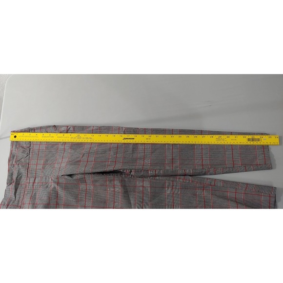 SOHO Pants Women Size S Black Red Plaid Stretch Slim‎ Fit Trousers Career Lq - Picture 10 of 10